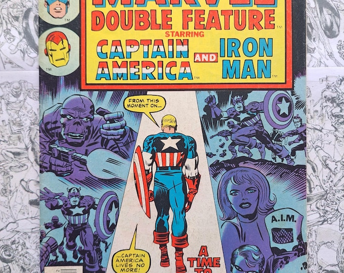 Marvel Double Feature #19 Captain America & Iron Man Jack Kirby Cover Marvel 1976