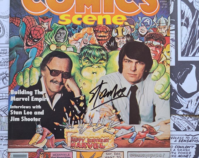 Starlog Presents Comics Scene Premiere Issue Signed by Stan Lee w/COA RARE 1981