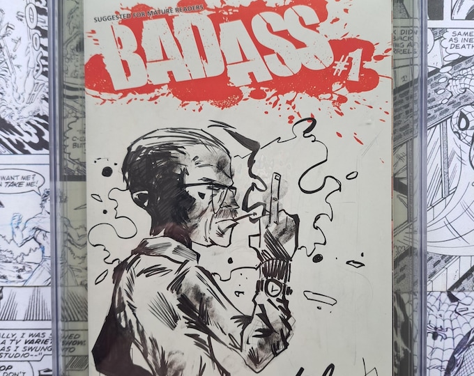 Bad Ass #1 CGC 9.8 Original Sketch Cover by Jamie Jones Signed by Stan Lee 2014