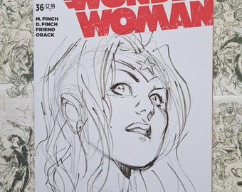 Wonder Woman #36 Original Sketch Cover by Ryan Stegman Signed