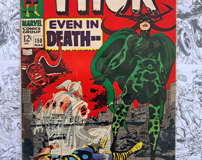 The Mighty Thor #150 Origin of the Inhumans First Cover App of Hela Marvel 1968