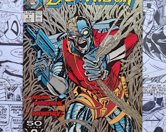 Deathlok #1 First Ongoing Solo Series Metallic Silver Ink Cover Marvel 1991