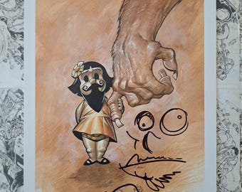 Eric Powell Chimichanga Print Signed and Sketched Dark Horse 6.5" X 10"