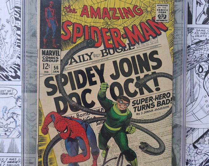 Amazing Spider-Man #56 CGC 8.0 Signed by Stan Lee First Captain George Stacy Marvel 1968