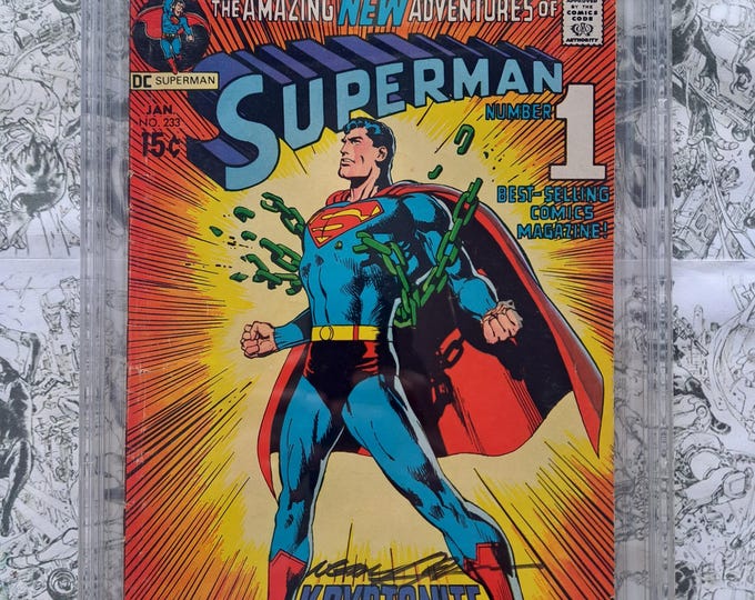 Superman #233 CBCS 4.0 Witnessed Signed by Neal Adams Iconic Cover DC 1971