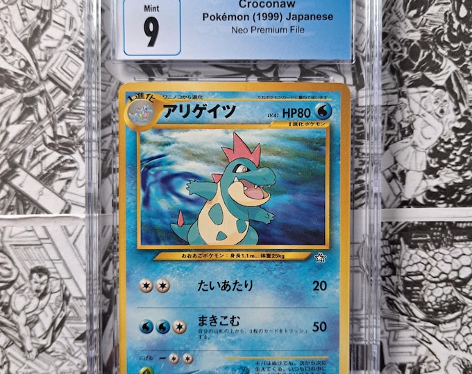 Pokemon 1999 Japanese Croconaw No. 159 Neo Premium File CGC 9