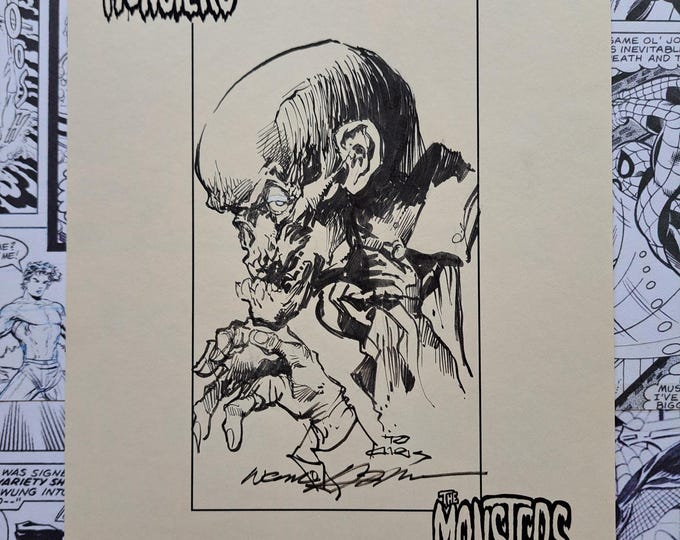 One of a Kind Zombie Original Art By Neal Adams Card Stock 8.5" x 11"