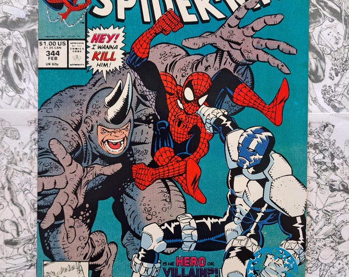 The Amazing Spider Man #344 First Appearance Cletus Kasady (Carnage) Marvel 1991