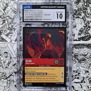 Scar &quot;Vicious Cheater&quot; 125/204 Cold Foil CGC 10 Legendary Lorcana