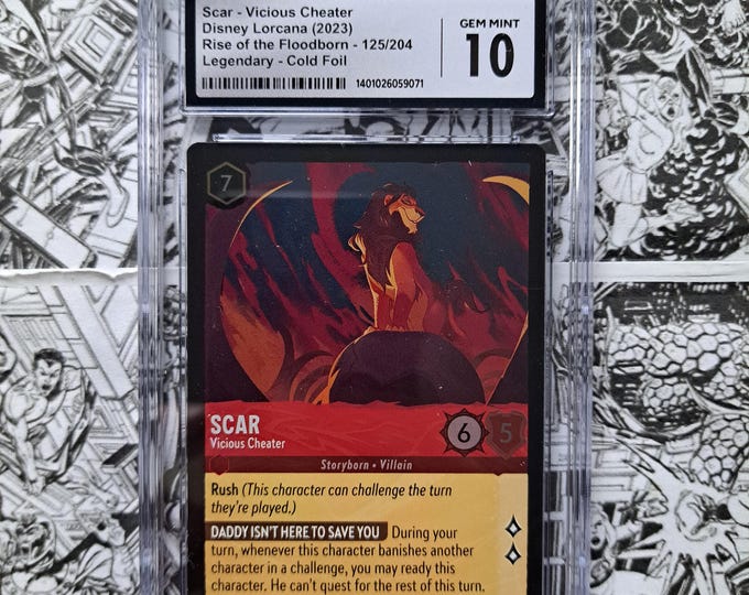 Scar "Vicious Cheater" 125/204 Cold Foil CGC 10 Legendary Lorcana
