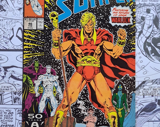 Silver Surfer #46 Adam Warlock Cover Marvel Comics 1991