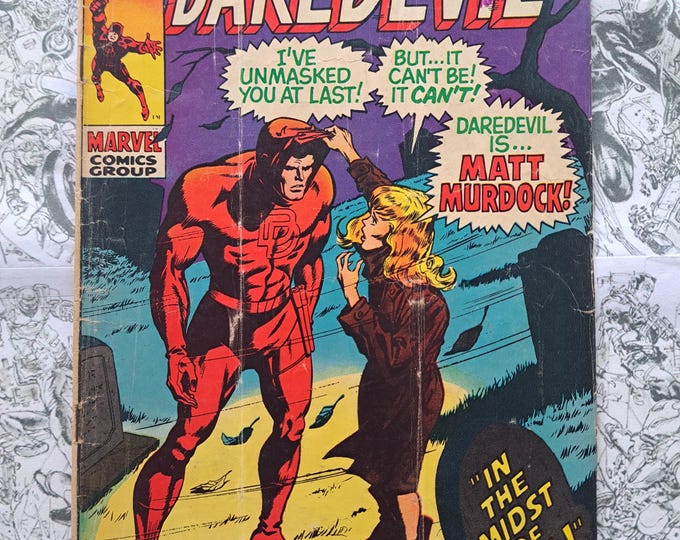 Daredevil #57 Daredevil Reveals Identity to Karen Page Gene Colan Marvel 1969