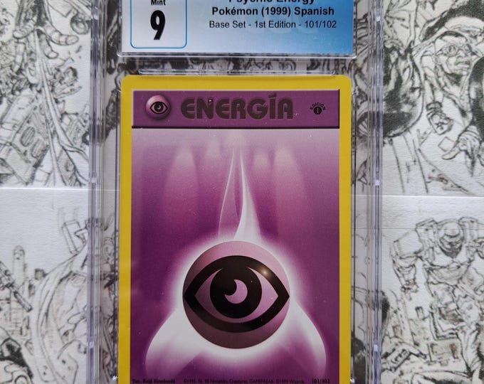 Spanish Psychic Energy 101/102 1st Edition 1999 Base Set CGC 9