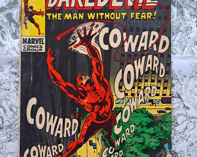 Daredevil #55 Daredevil vs Mr. Fear Gene Colan Cover *Staple Damage* Marvel 1969