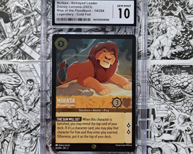 Mufasa "Betrayed Leader" 14/204 Cold Foil CGC 10 Legendary Lorcana