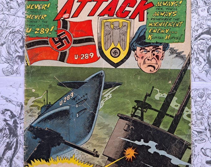 Submarine Attack #54 1966 Charlton War Comic * Detached Cover