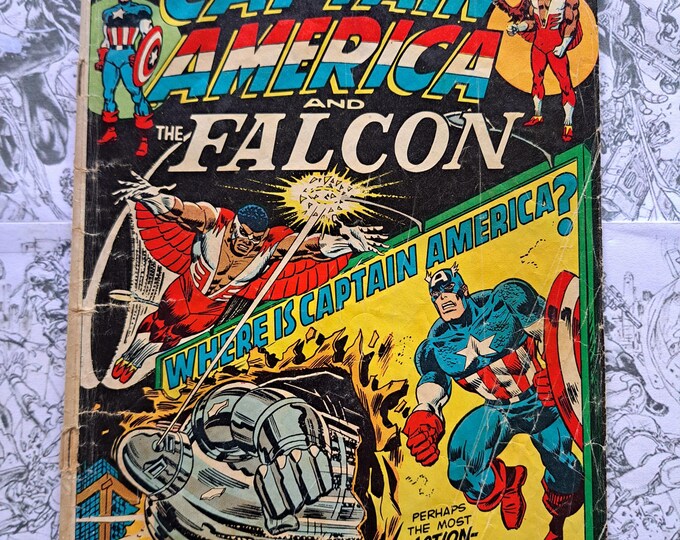Captain America and Falcon #178 *Detached Cover MVS Intact Marvel 1974