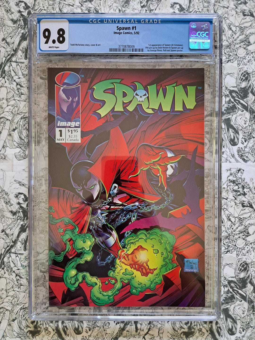 Spawn #1 CGC 9.8 First Appearance of Spawn Todd Mcfarlane Image Comics ...