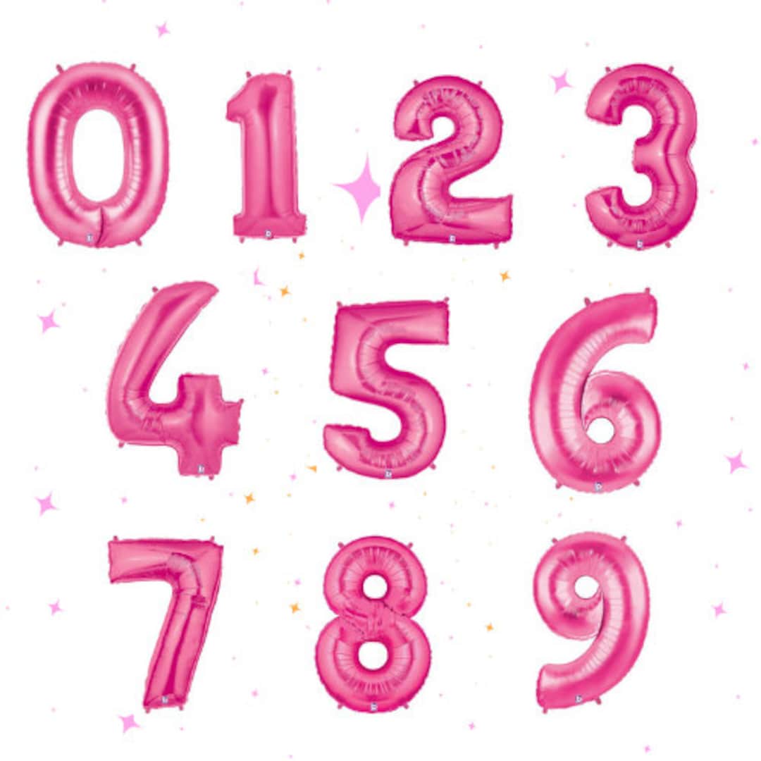 Pink Jumbo Number Balloons Pink Mylar Jumbo Balloons Foil Number ...