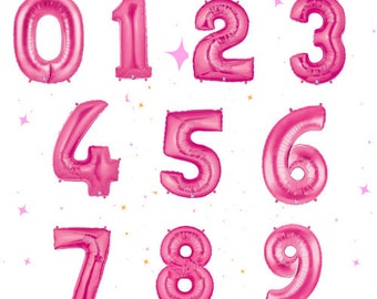 Pink Jumbo Number Balloons - Pink Mylar Jumbo Balloons - Foil Number balloons - Pink Balloons