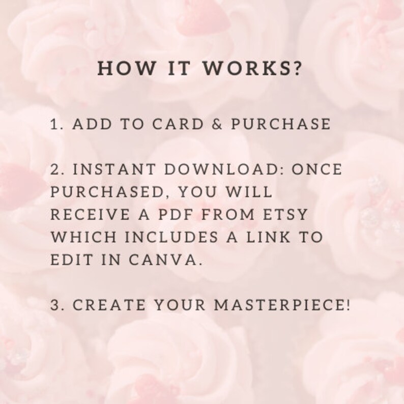 Dessert Shop Bakery Menu Canva Template Pink Price List, Editable