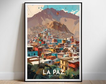 La Paz Bolivia Travel Poster: Printable Wall Art (Digital Download)