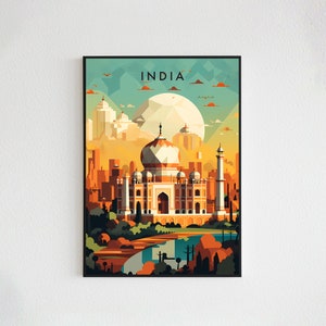 India Travel Poster Digital printable wall art, Instant Download, Hanging decor, New Home Gift on Etsy.