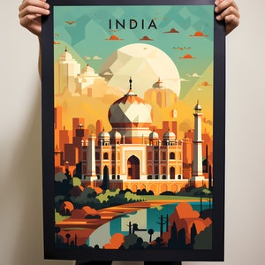 India Travel Poster Digital printable wall art, Instant Download, Hanging decor, New Home Gift on Etsy.