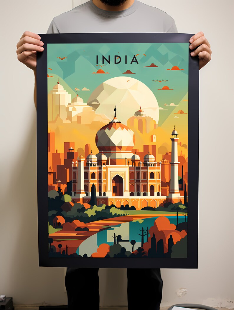 India Travel Poster Digital printable wall art, Instant Download, Hanging decor, New Home Gift on Etsy.