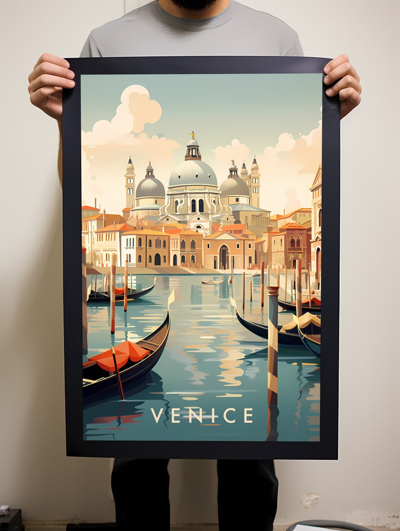 Venice Travel Poster Digital printable wall art, Italy Instant Download, Hanging decor, New Home Gift on Etsy.