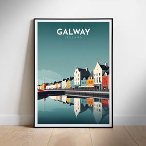 Irland Travel Poster Digital druckbare Wandkunst, Galway Instant Download, hängendes Dekor, neues Haus Geschenk