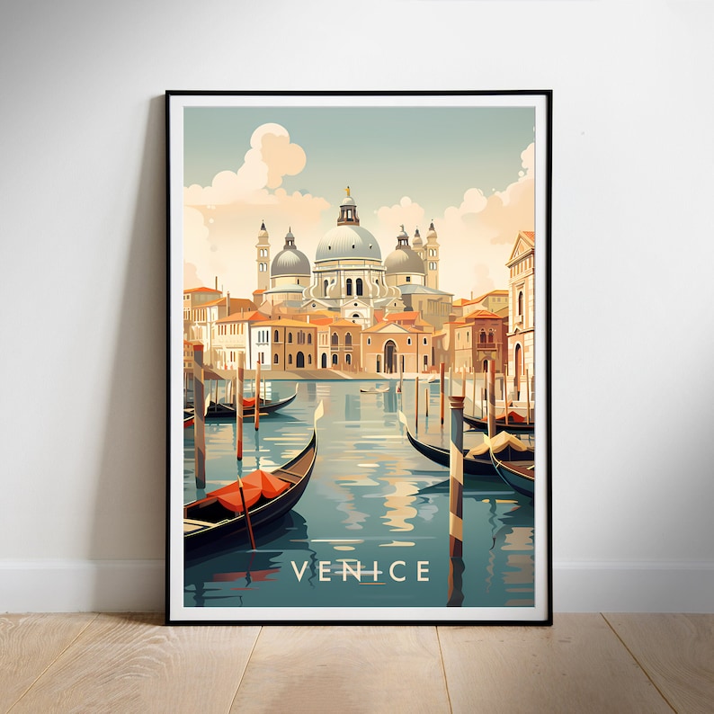 Venice Travel Poster Digital printable wall art, Italy Instant Download, Hanging decor, New Home Gift on Etsy.