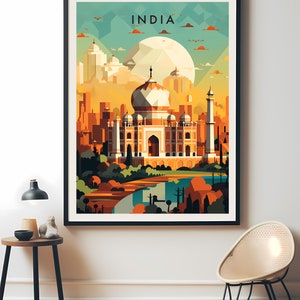 India Travel Poster Digital printable wall art, Instant Download, Hanging decor, New Home Gift on Etsy.