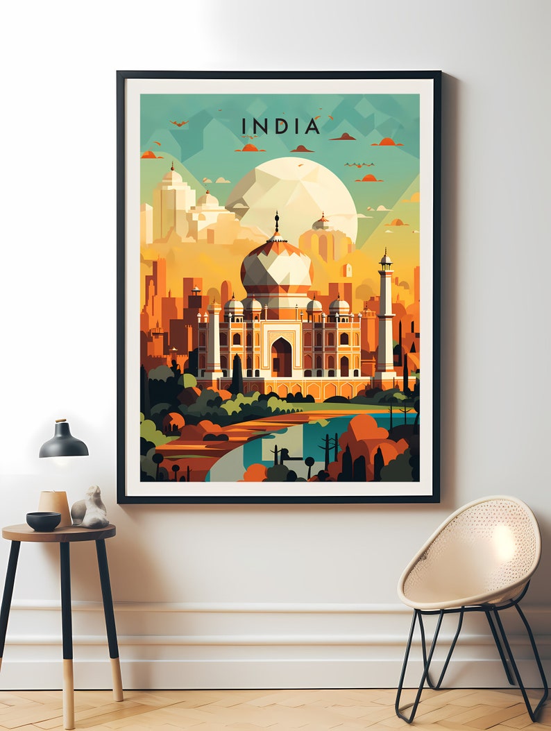 India Travel Poster Digital printable wall art, Instant Download, Hanging decor, New Home Gift on Etsy.