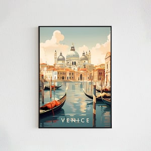 Venice Travel Poster Digital printable wall art, Italy Instant Download, Hanging decor, New Home Gift on Etsy.