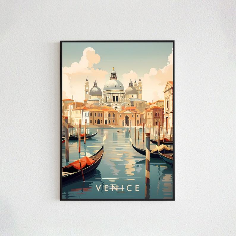 Venice Travel Poster Digital printable wall art, Italy Instant Download, Hanging decor, New Home Gift on Etsy.