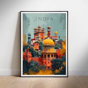 India Travel Poster Digital printable wall art, Instant Download, Hanging decor, New Home Gift