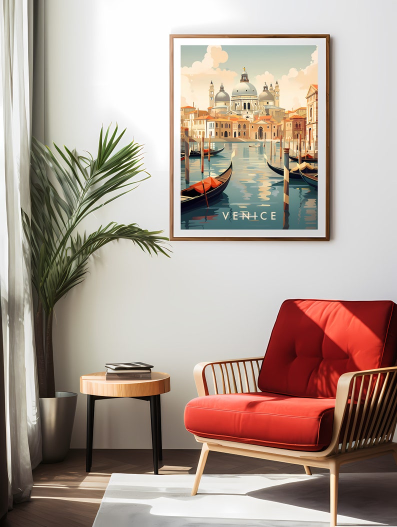Venice Travel Poster Digital printable wall art, Italy Instant Download, Hanging decor, New Home Gift on Etsy.