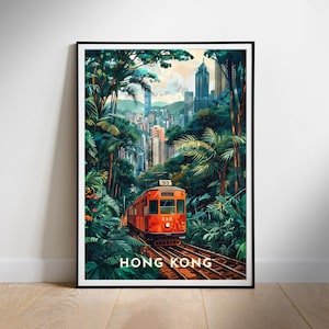 Hong Kong Travel Poster Digital druckbare Wandkunst, Instant Download, hängende Dekor, neues Zuhause Geschenk