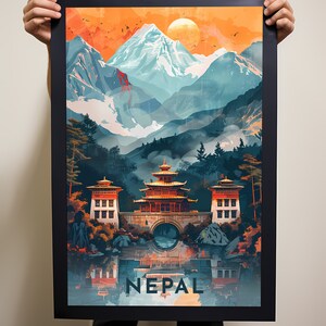 Nepal Travel Poster Digital Printable Wall Art, Instant Download ...