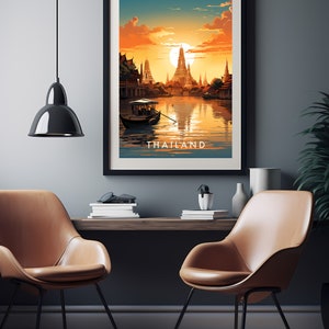 Thailand Travel Poster Digital printable wall art, Instant Download, Hanging decor, New Home Gift on Etsy.