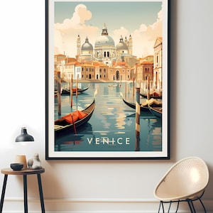 Venice Travel Poster Digital printable wall art, Italy Instant Download, Hanging decor, New Home Gift on Etsy.