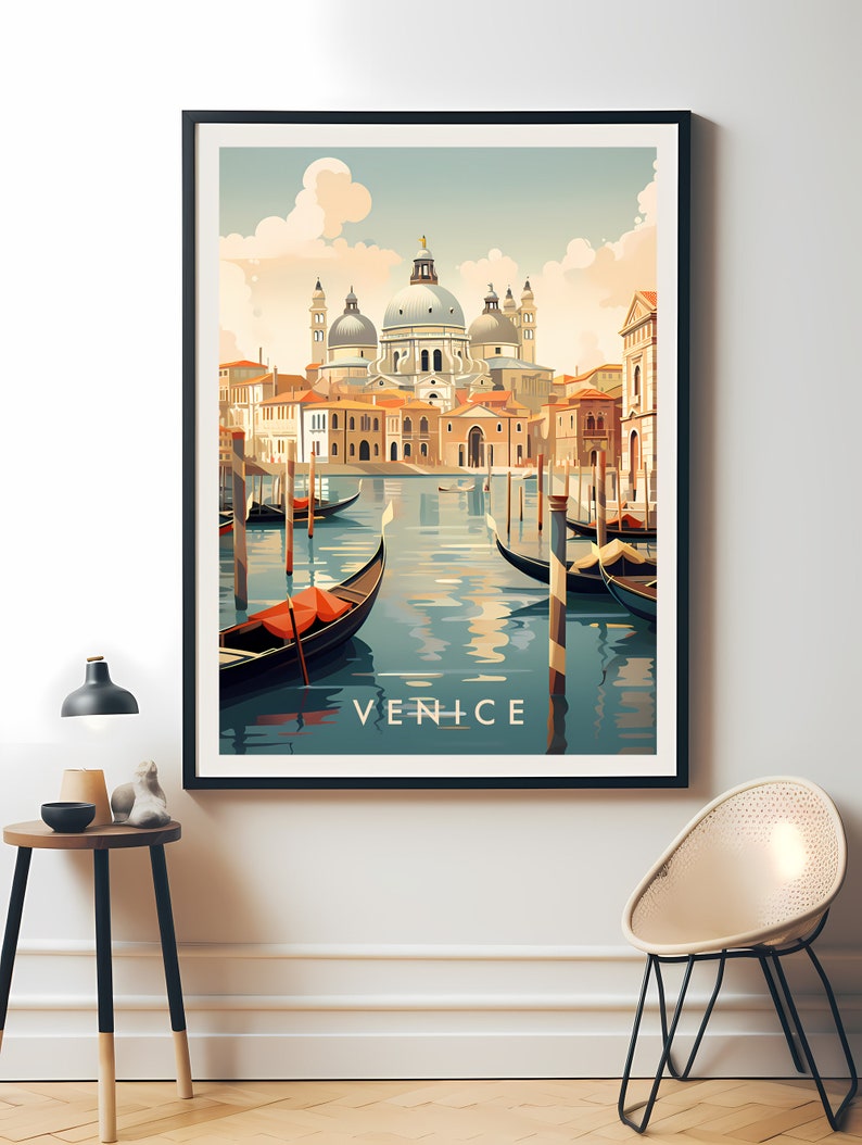 Venice Travel Poster Digital printable wall art, Italy Instant Download, Hanging decor, New Home Gift on Etsy.
