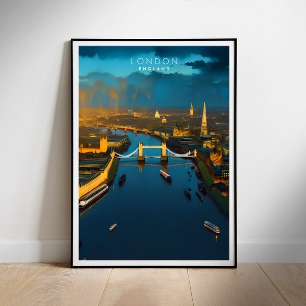 London Travel Poster Digital printable wall art, Instant Download, Hanging decor, New Home Gift