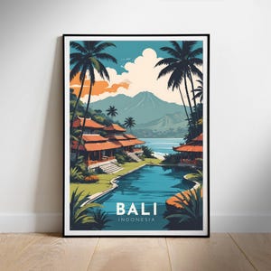 Bali Travel Poster Digital druckbare Wandkunst, Indonesien Instant Download, hängende Dekoration, neues Zuhause Geschenk