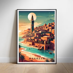 Morocco Travel Poster Digital printable wall art, Instant Download, Hanging decor, New Home Gift