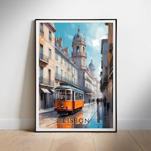 Lissabon Portugal Travel Poster Digital druckbare Wandkunst, Instant Download, hängende Dekor, neues Zuhause Geschenk