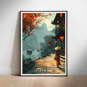 Vietnam Travel Poster Digital druckbare Wandkunst, Instant Download, hängende Dekor, neues Zuhause Geschenk