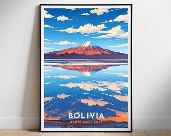 Uyuni Salt Flat Bolivia Travel Poster: Home Decor Art (Digital Download)