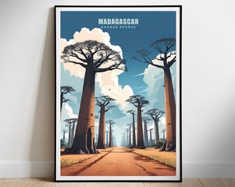 Madagascar Travel Poster Digital printable wall art, Instant Download, Hanging decor, New Home Gift